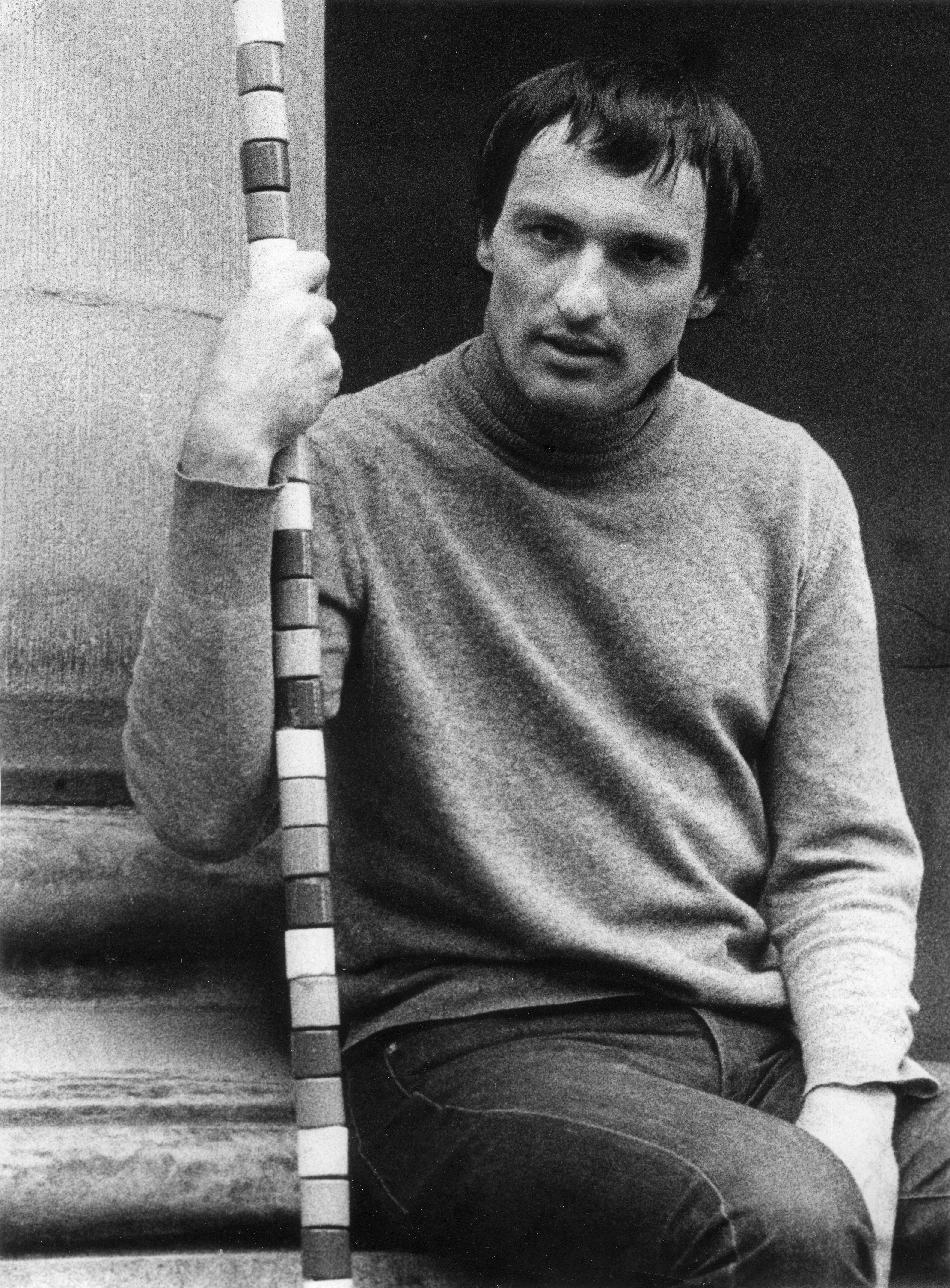 Portrait d'André Cadere, photo Marc Pierret, 9 juin 1977